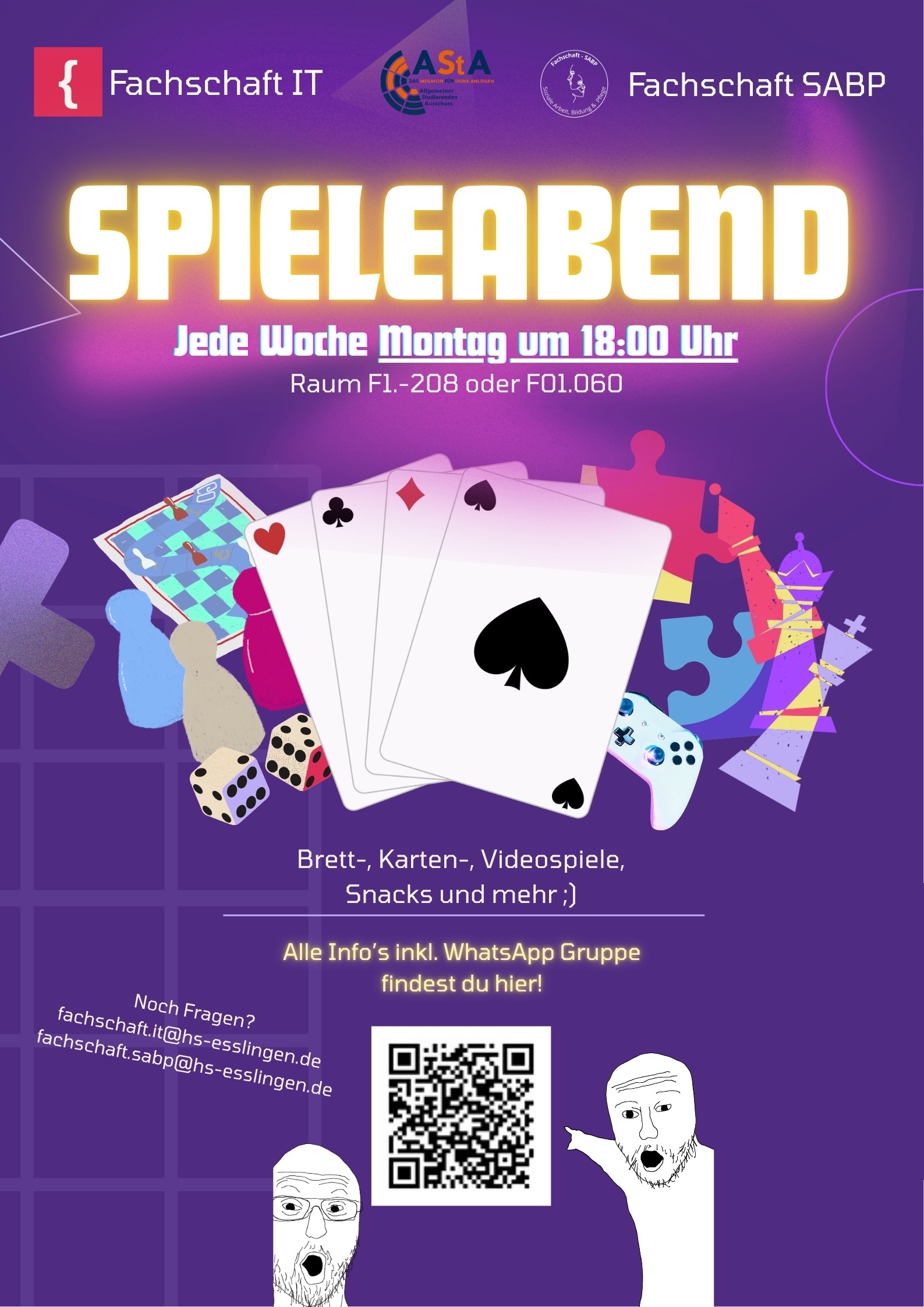 Plakat zum Spieleabend